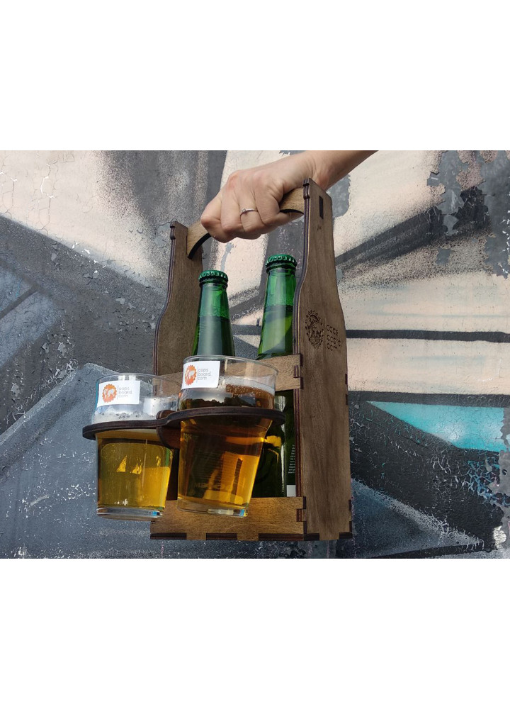 Подарочные пивные бокалы 2 шт с ящиком под пиво BEER BOX| Capsboard.com